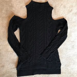 Black Cold Shoulder Sweater